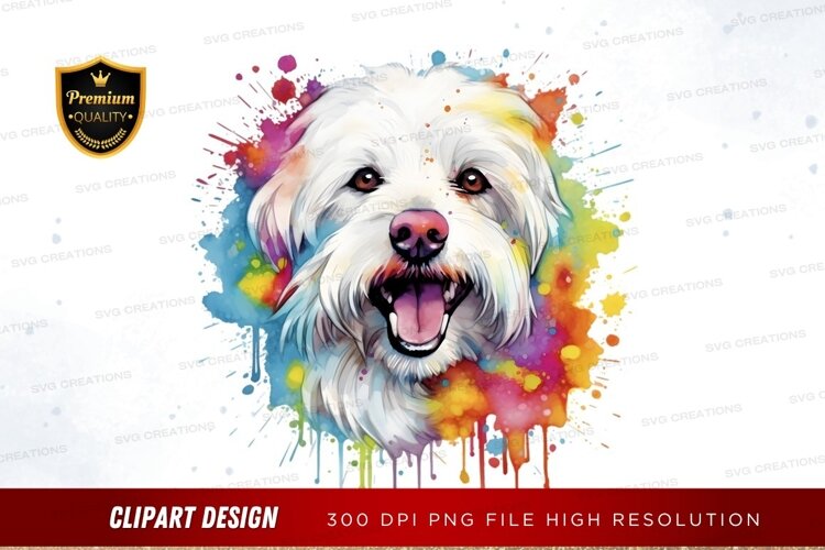 Happy dog with colorful splash example image 1