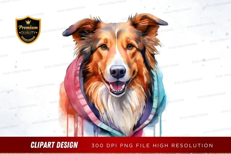 Happy collie dog with scarf example image 1
