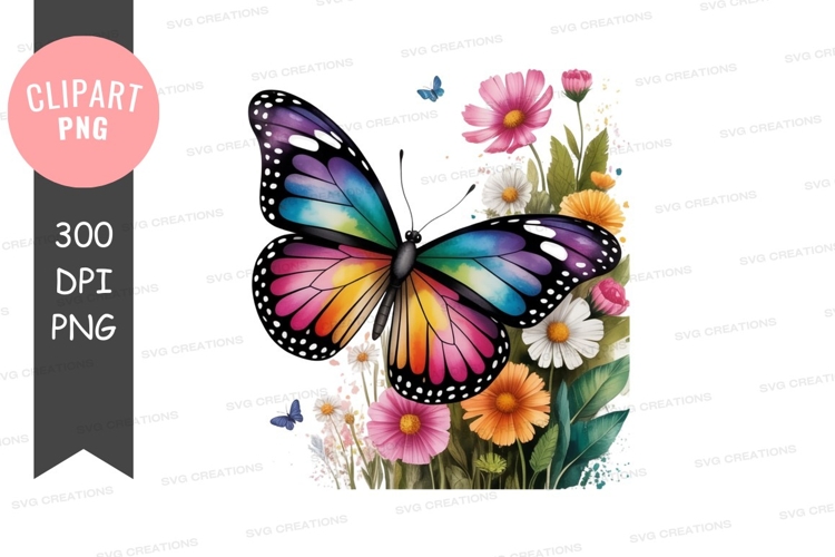 Colorful butterfly in a flower garden