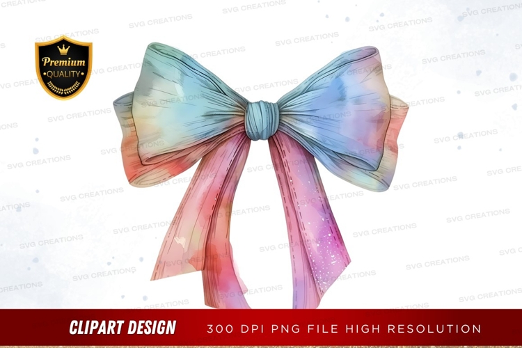 Colorful gradient bow clipart png