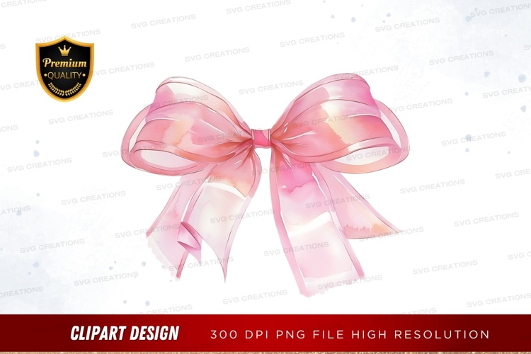 Pink ribbon bow clipart png
