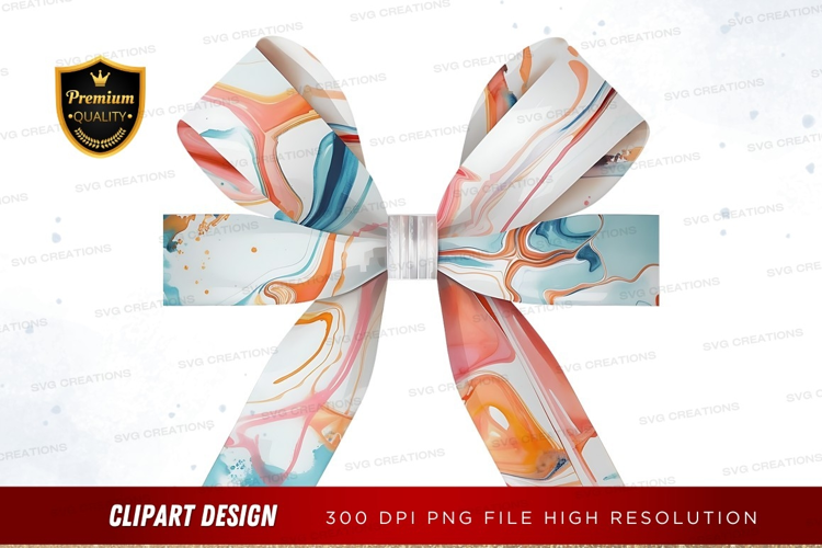 Elegant marble pattern gift bow