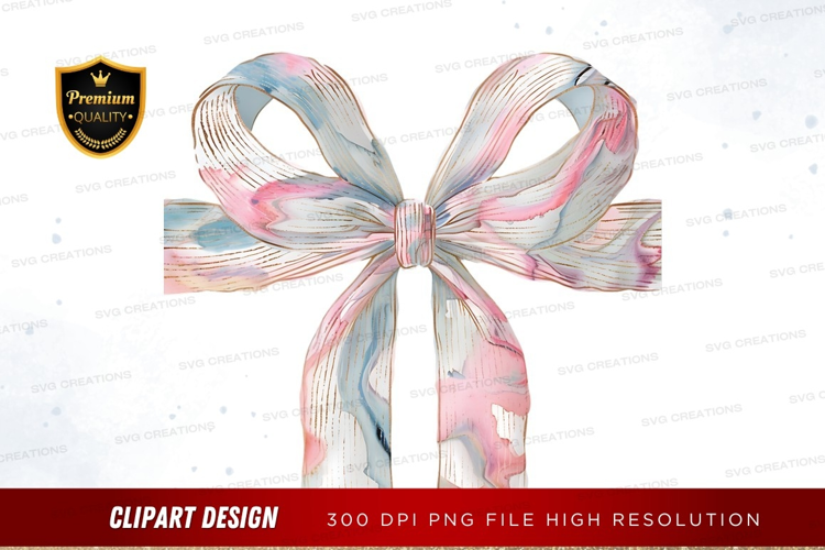 Elegant marble ribbon bow