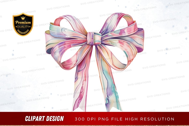 Colorful ribbon bow clipart png