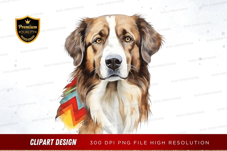 Portrait of a dog with a scarf