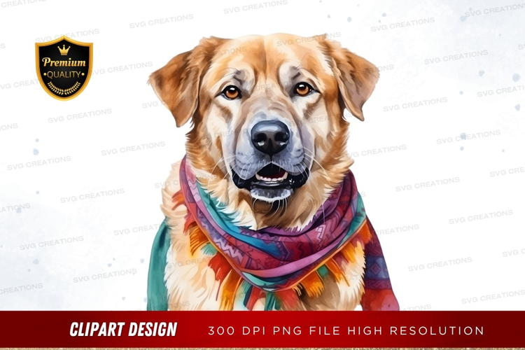 Adorable dog wearing a scarf