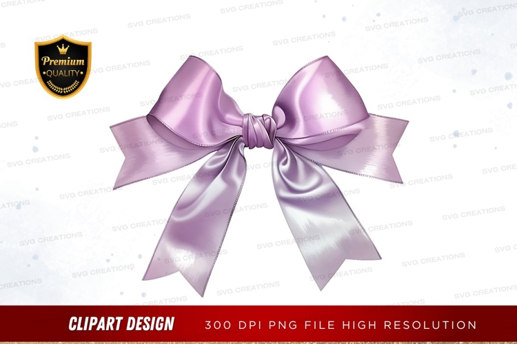 Elegant purple ribbon bow