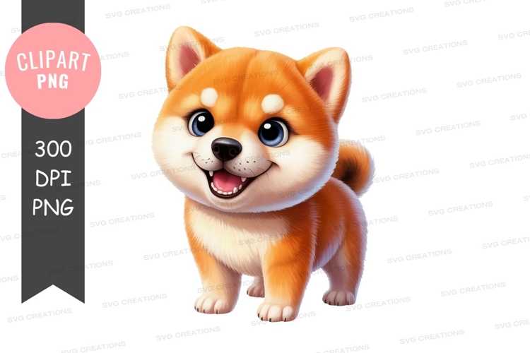 Happy shiba inu puppy clipart png
