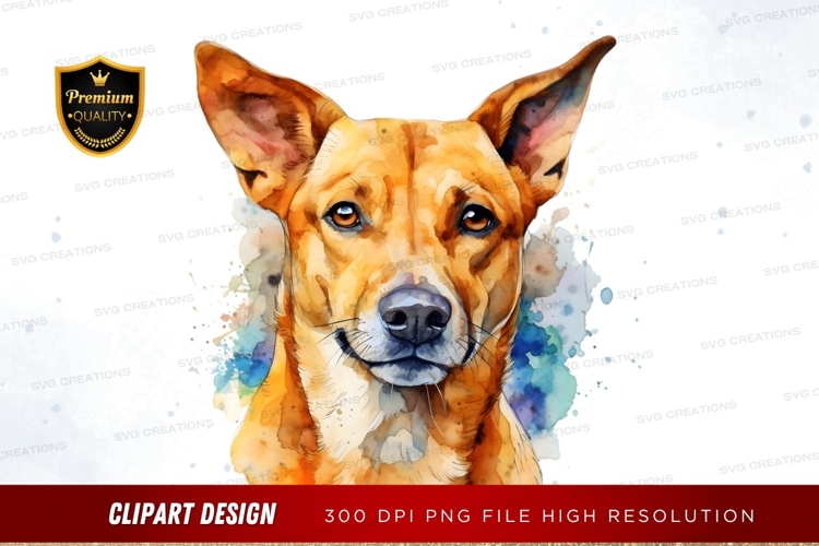 Watercolor dog portrait