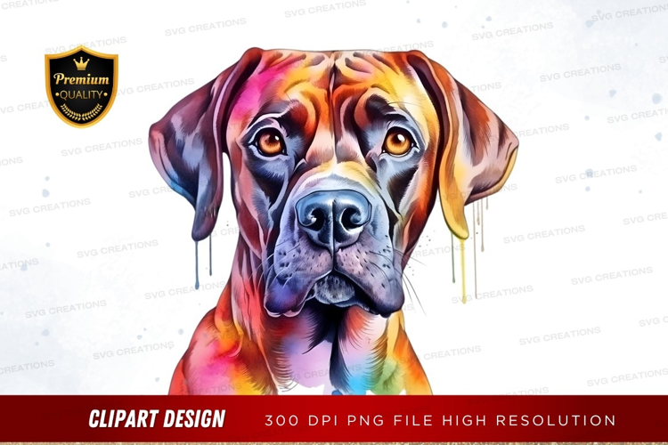 Colorful dog portrait