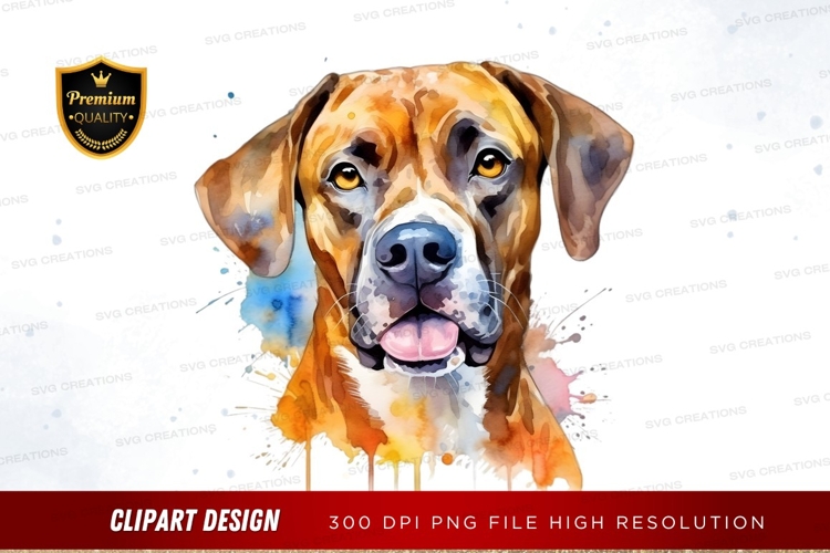 Watercolor dog portrait
