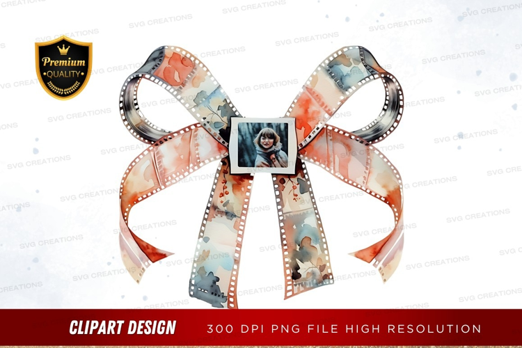 Film strip bow with polaroid