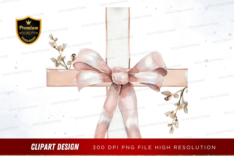 Elegant pink ribbon with floral accents