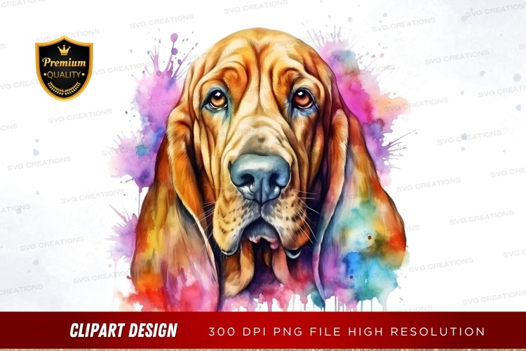 Watercolor portrait of a dog