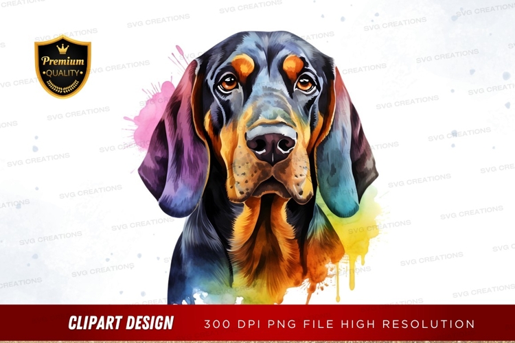 Colorful dachshund portrait clipart png