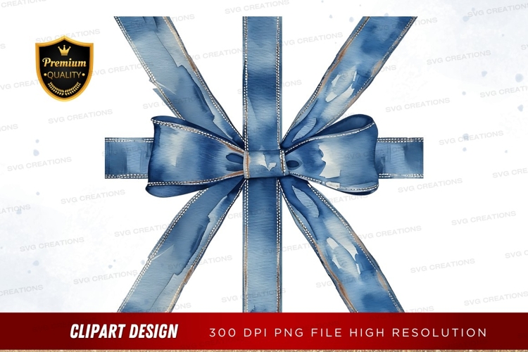 Blue ribbon bow clipart png