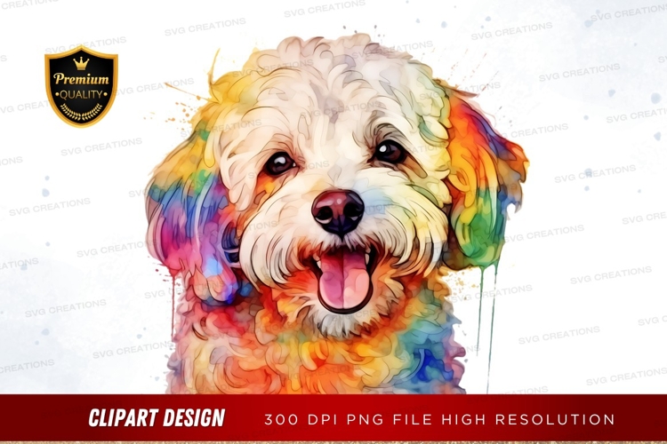 Happy rainbow dog clipart png