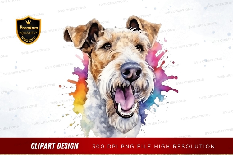 Playful dog with colorful splash