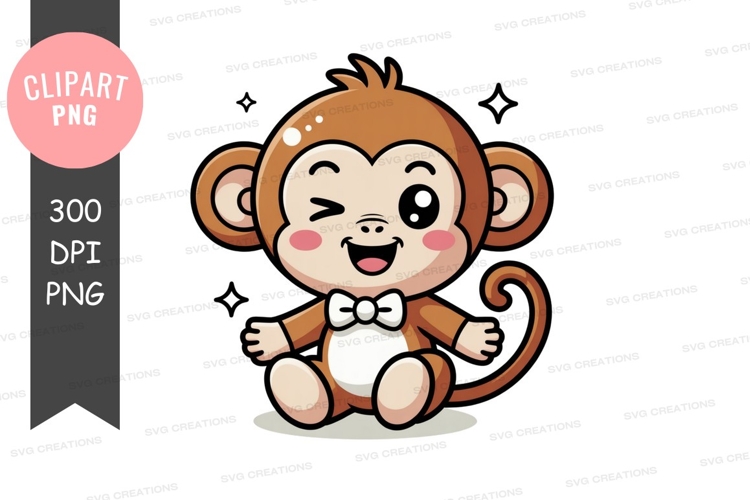 Cute Monkey Clipart Image 17