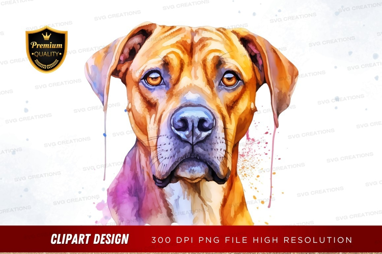 Watercolor dog portrait