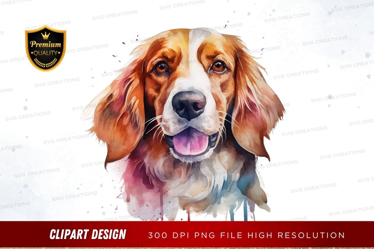 Watercolor dog portrait
