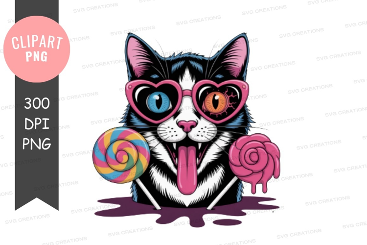 Playful cat with candy