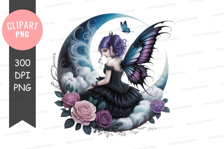 Mystical fairy in moonlit night
