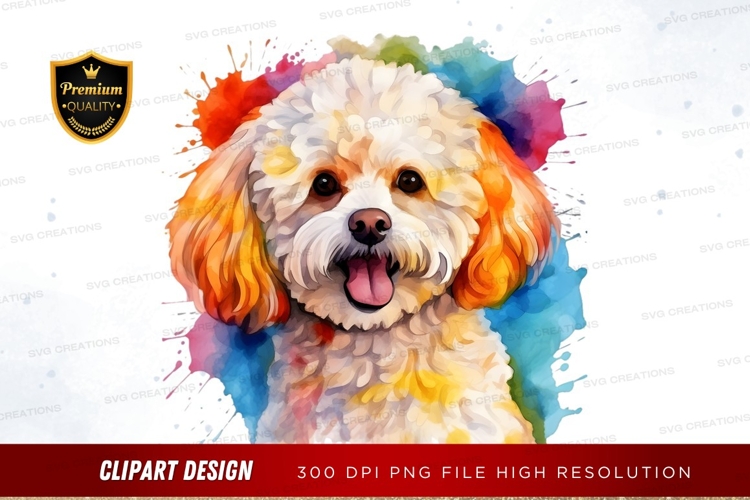 Happy poodle clipart png