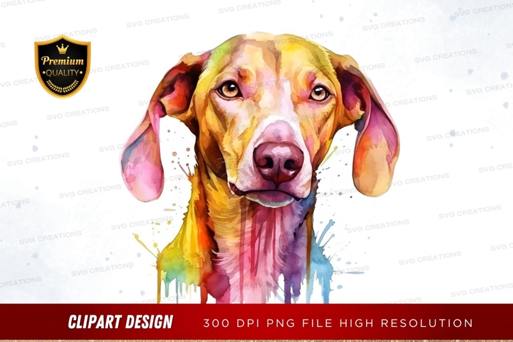 Colorful dog portrait clipart png