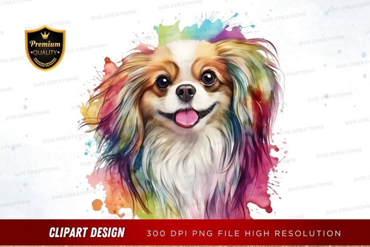 Happy dog with rainbow hair