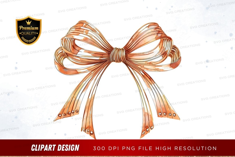 Elegant copper bow clipart png