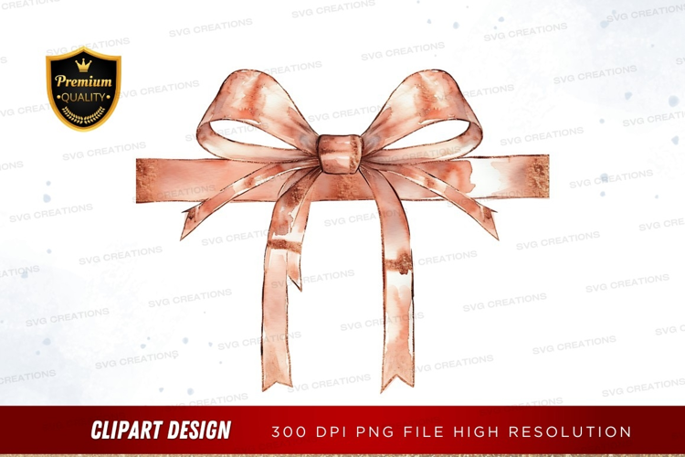 Elegant rose gold ribbon bow