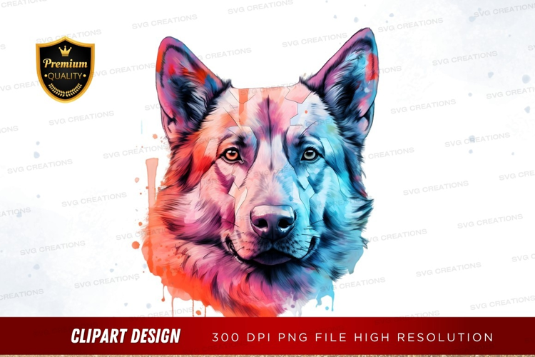 Colorful dog portrait