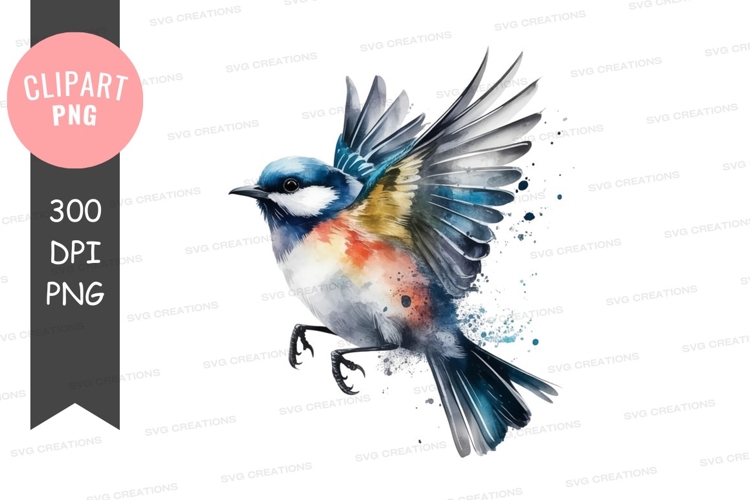 Vibrant bird in flight clipart png