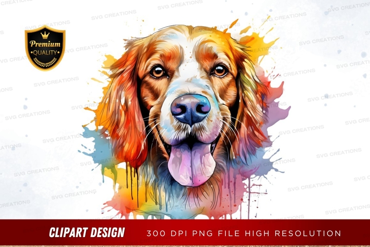 Vibrant dog portrait clipart png