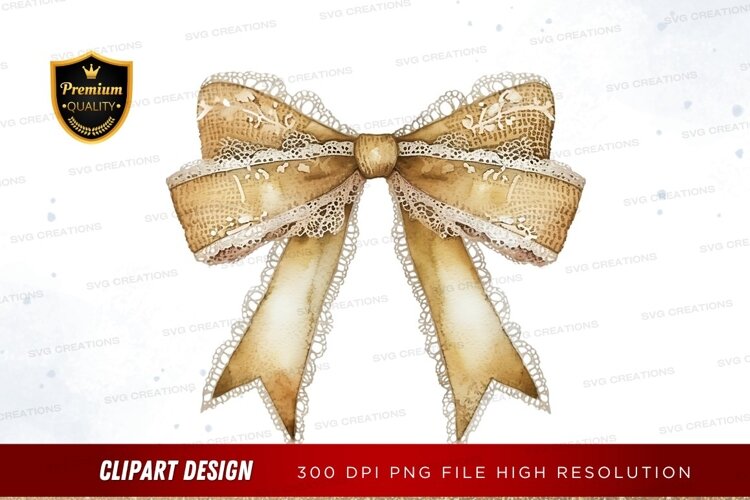 Elegant golden ribbon with lace example image 1