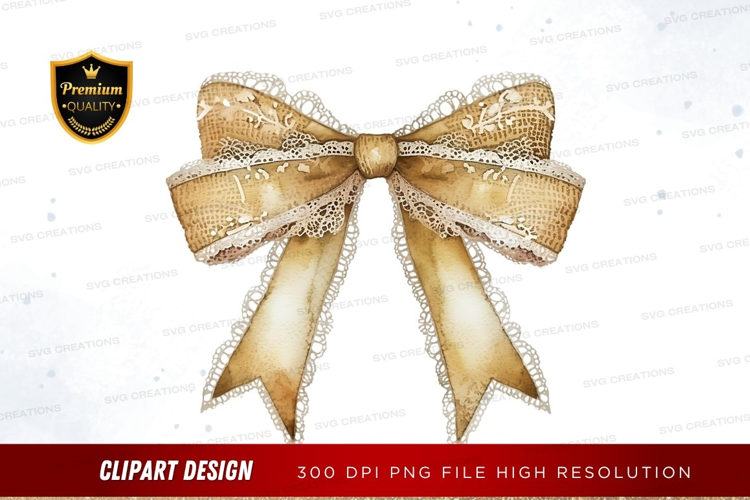 Elegant golden ribbon with lace