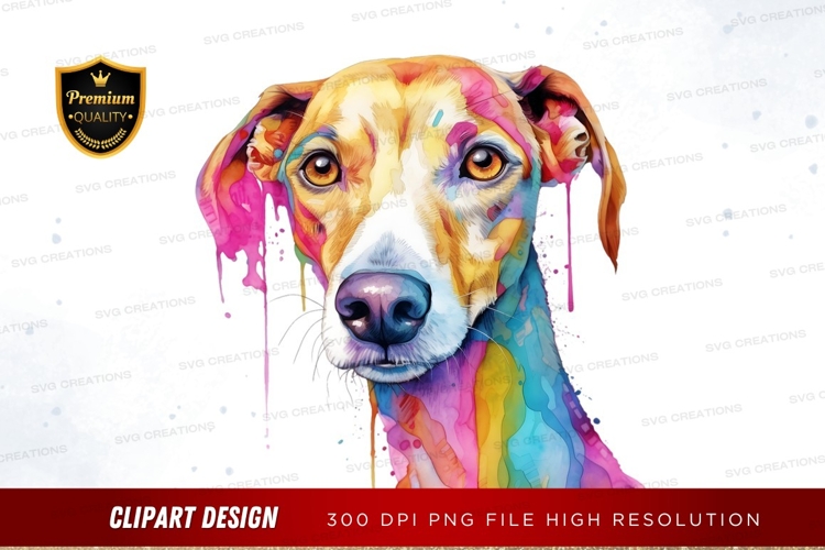 Colorful dog portrait