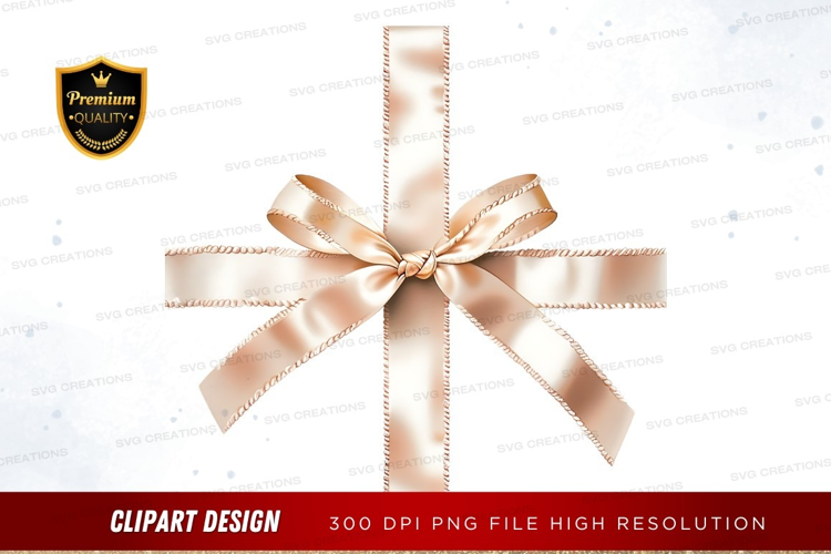Elegant golden ribbon bow
