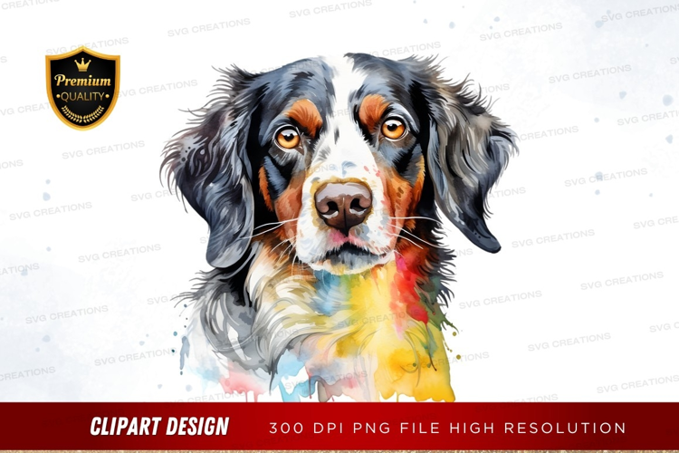 Watercolor dog portrait