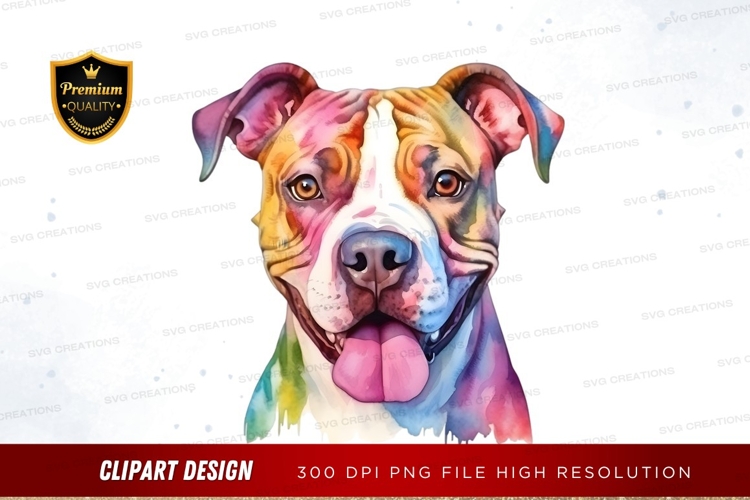 Colorful bulldog clipart png
