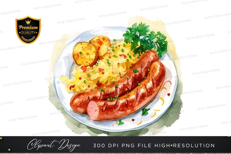 Delicious sausage and sauerkraut meal