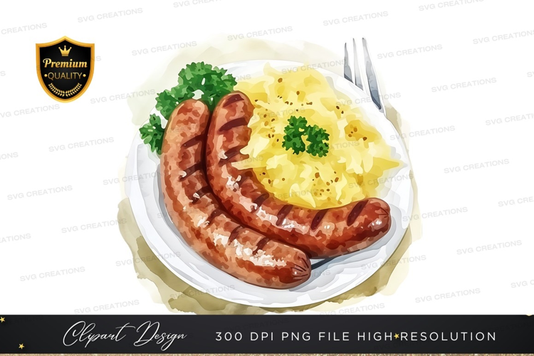 Grilled sausages with sauerkraut