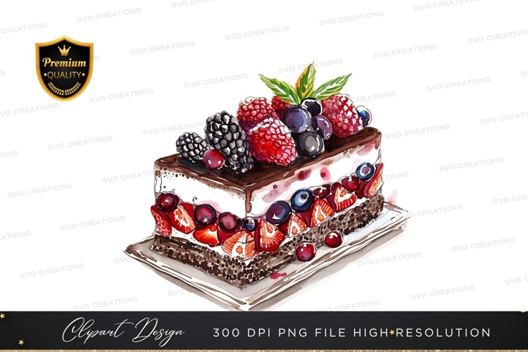 Delicious berry chocolate cake