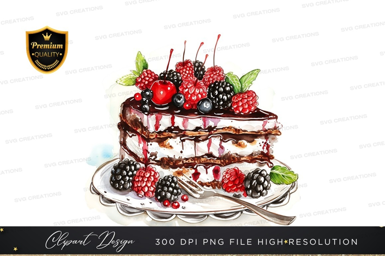 Delicious berry chocolate cake
