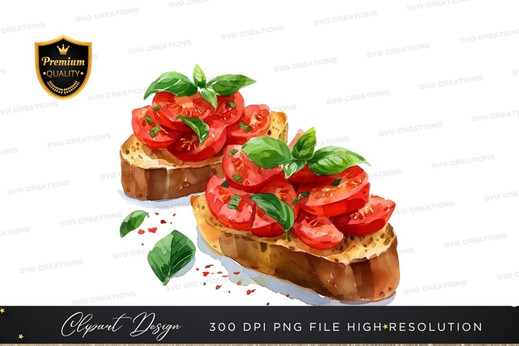 Bruschetta with tomatoes and basil