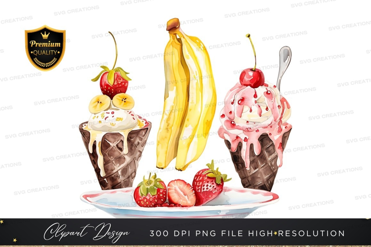 Delicious ice cream and fruit delight