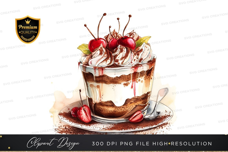 Delicious chocolate dessert with cherries