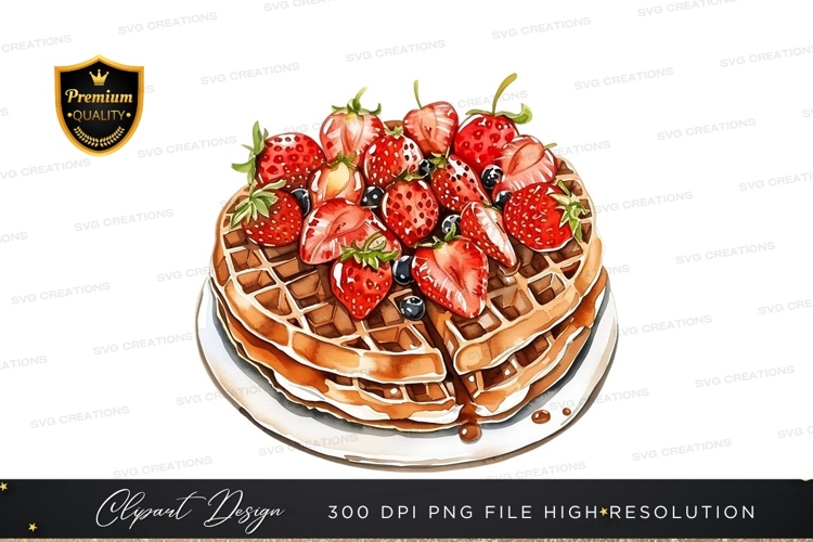 Delicious waffles with fresh fruits