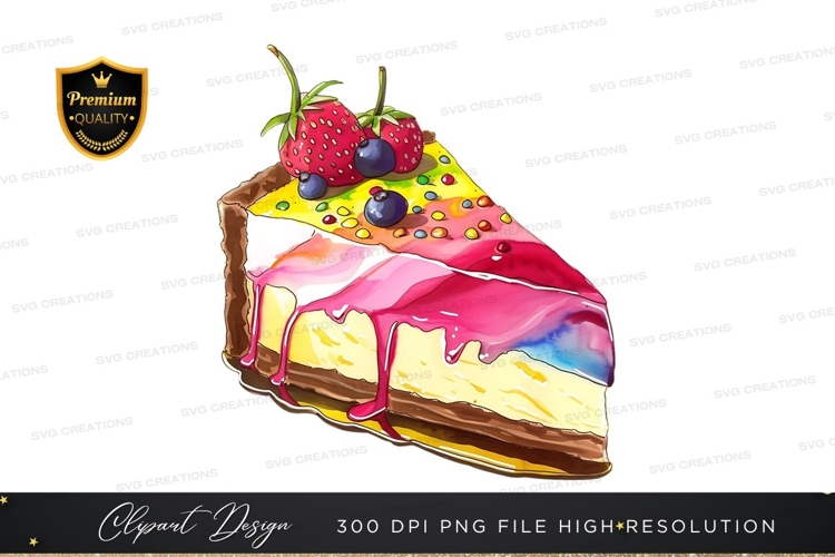 Delicious slice of cake with berries